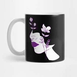 Beautiful Universe Flower Inspiration Purple & White Mug